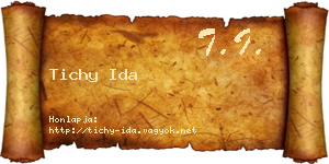 Tichy Ida névjegykártya
